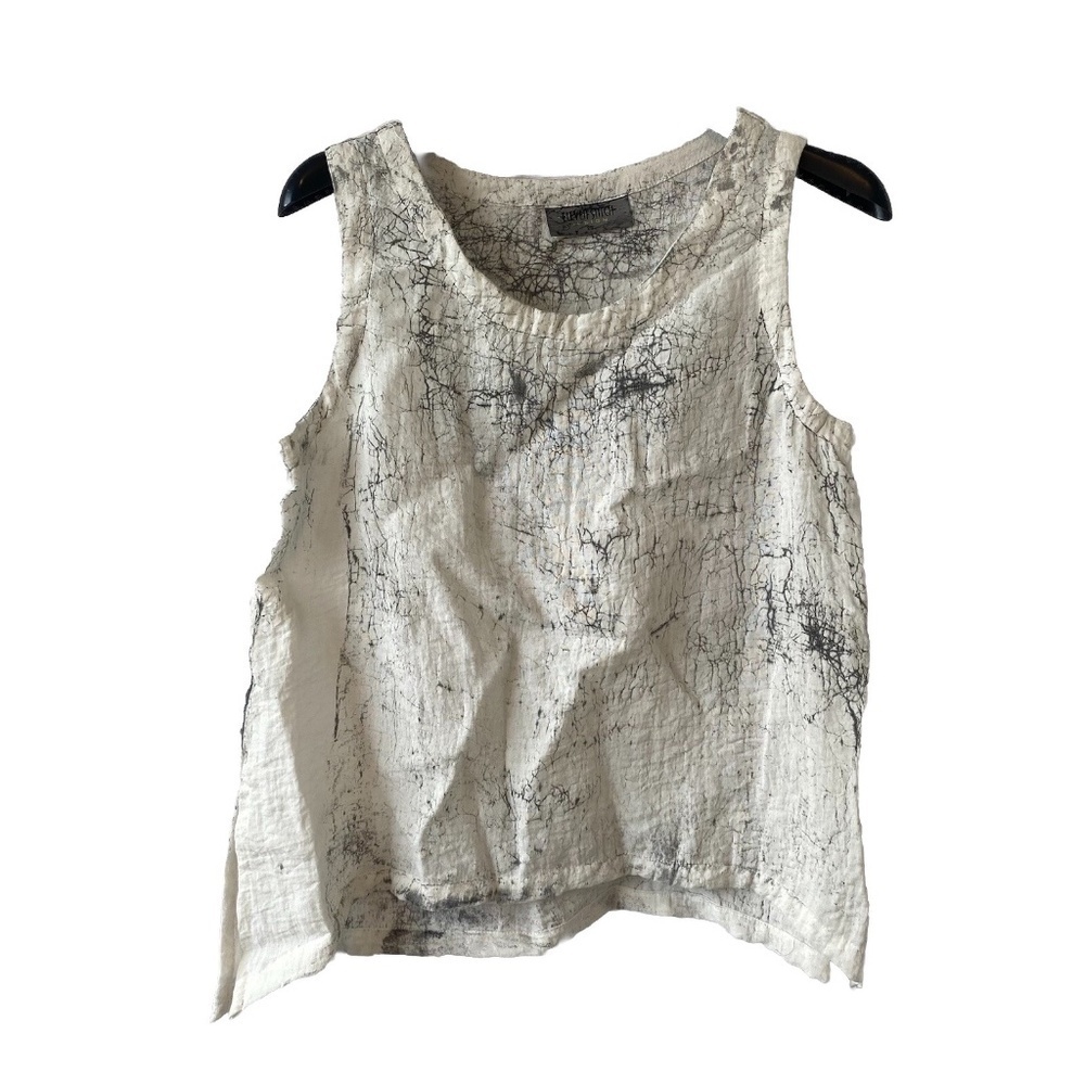 Eleven Stitch Design Marble Tank Top XS Gray White Sleeveless Made in USA